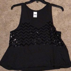 Black sequin VS tank top